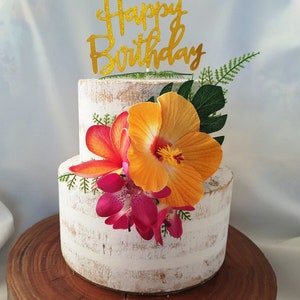 Hawaiian Cake Topper Hibiscus Artificial Flowers