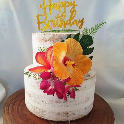 Tropical Laua Hibiscus Cake Topper Artificial Flowers - Etsy