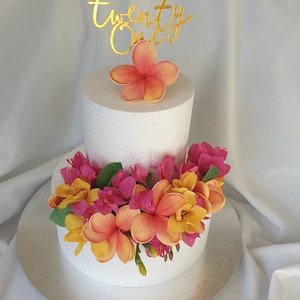 Tropical Artificial Frangipani Cake Topper Luau Hawaiian 21st Birthday