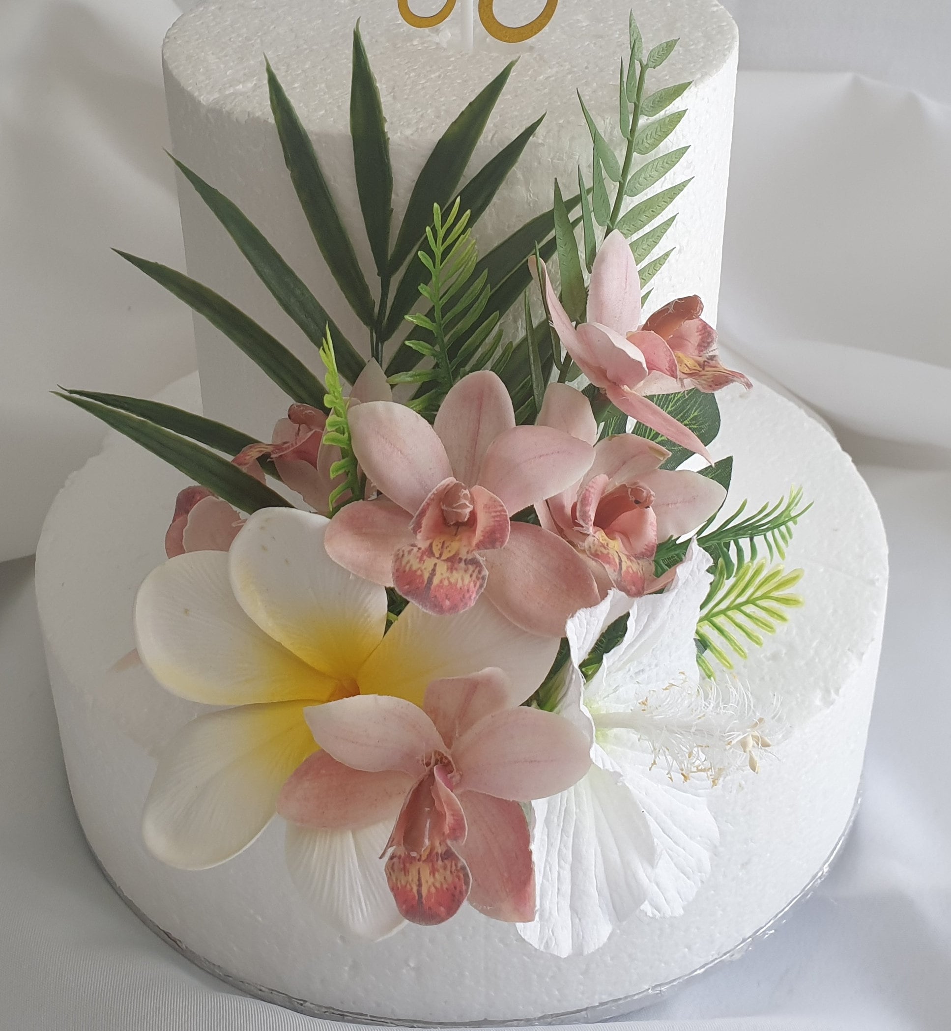 Cake Flower Arrangement Topper Tropical Hibiscus Hawaiian