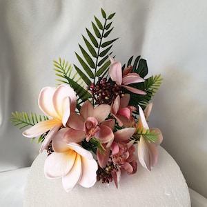 Faux Flower Cake Topper Plumeria Frangipani Tropical