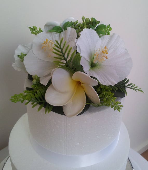 Gateau Tropical Topper Hibiscus Plumeria Fleurs Tropicales Etsy