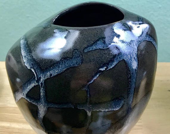 Modern Ceramic Vase in Black and White