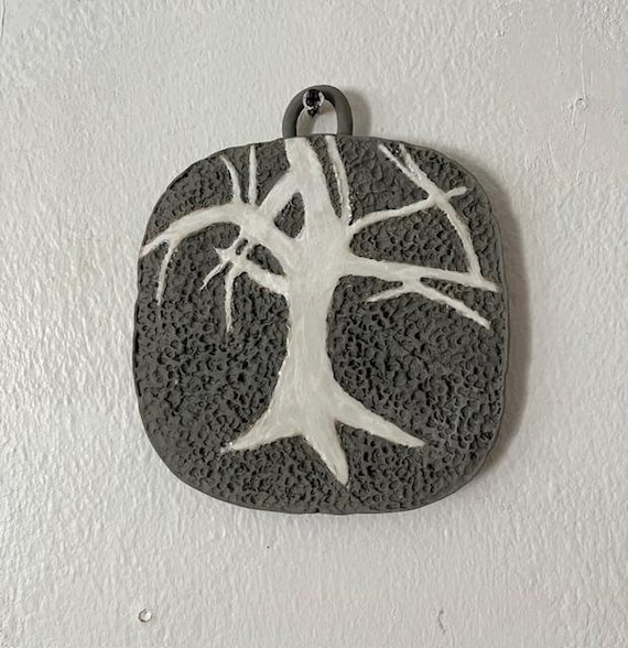 Smaller Tree Shining in Moonlight Ceramic Wall Art