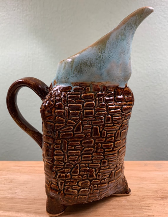 Fun Dr. Seuss-like Textured Ceramic Creamer in Rich Earth Tones