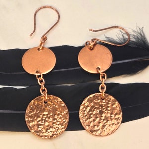 Hammered Copper Earrings