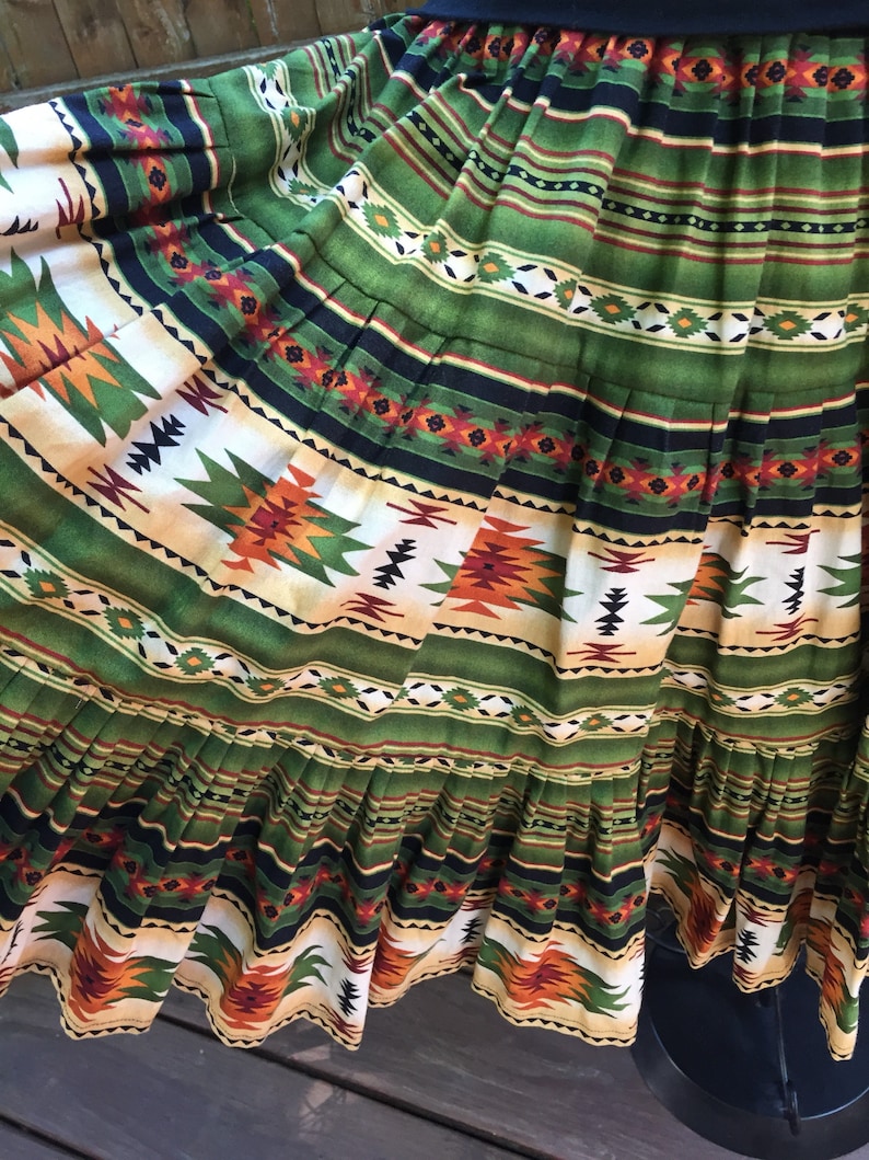Green aztec tucson print Yoga skirt