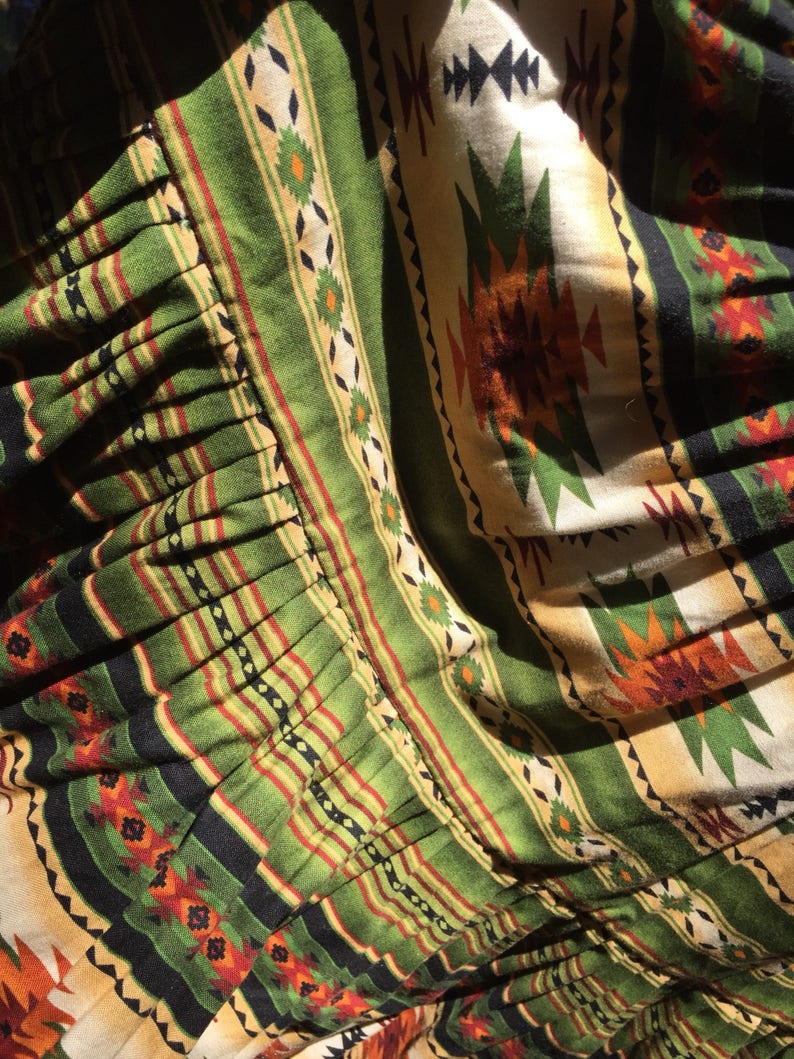 Green aztec tucson print Yoga skirt