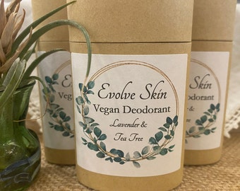 Vegan Deodorant / Cruelty-Free / Aluminum-Free / Natural / Biodegradable Tube