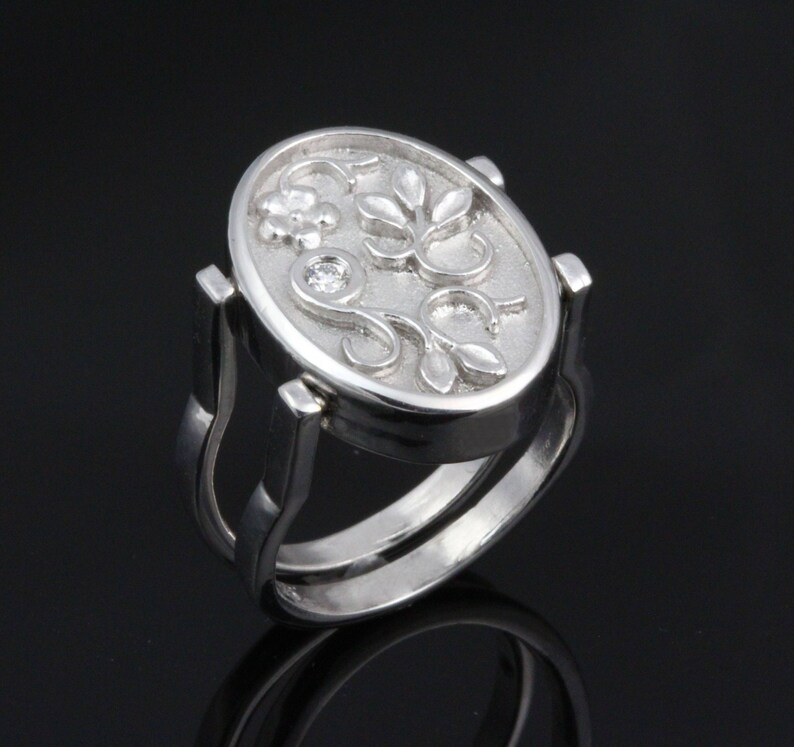 Reversible Diamond Ring, Flip Ring, Diamond and Sapphire Ring, Vintage ...