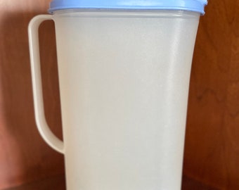 Tupperware One and a Half Quart Vintage Pitcher With Blue Lid/Ready To Ship