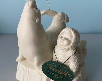 Snowbabies I Can Do That Too/Vintage Snowbabies/Vintage Winter Figurine/Ready To Ship