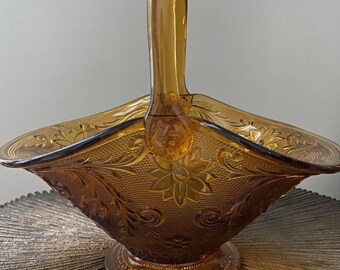 Vintage Amber Indiana Glass Basket/Ready to Ship