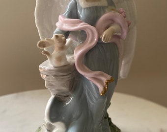 Porcelain Angel With Cat/Vintage/Ready to Ship