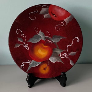 Painted Plate/Feels Like Wood/Wood Plate Stand/Ready To Ship