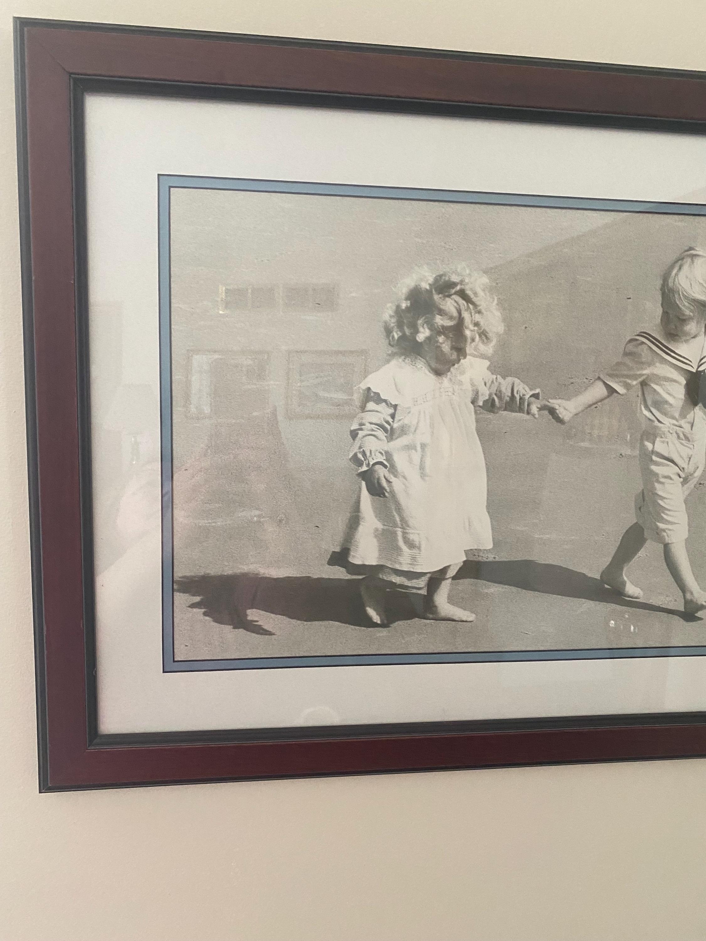 Betsy Cameron “two Children on the Beach” Framed and Double Matted