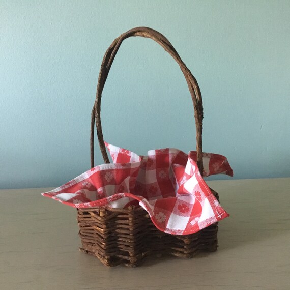 girl s little red riding hood brown woven twig basket with etsy etsy
