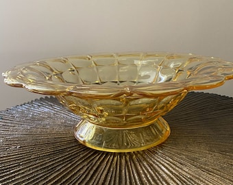 Vintage Clear Yellow Glass Bowl/Ready To Ship