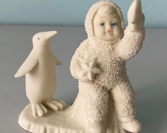 Snowbabies Wishing On A Star/Vintage Snowbabies/Vintage Winter Figurine/Ready To Ship