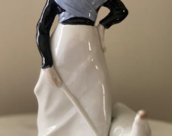 Vintage Andrea by Sadek Made in Japan/Porcelain Girl With Goose/Ready To Ship