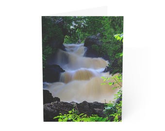 Long Slide Falls do Condado de Marinette - Cartões comemorativos (1, 10, 30 e 50 unidades)