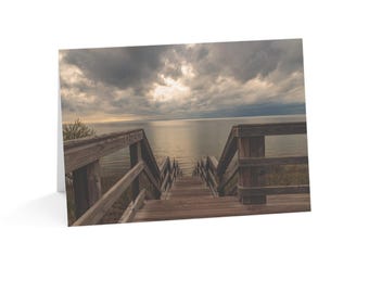 Escada de madeira para a costa do Lago Superior - Cartões comemorativos (1, 10, 30 e 50 unidades)