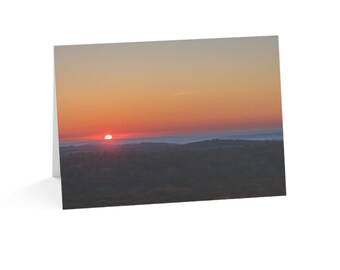 Nascer do sol com vista para a floresta Kettle Moraine em Wisconsin - Cartões comemorativos (1, 10, 30, 50 unidades)