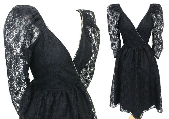 Black Lace Dress Rhinestones