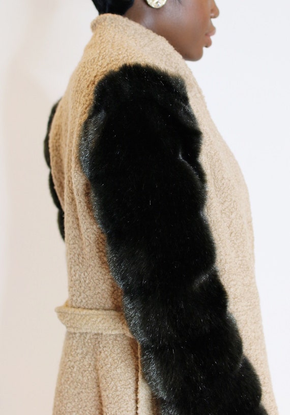 Faux Fur Coat / Vintage Wrap Jacket 70s - image 4