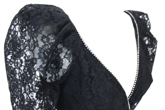 Black Lace Dress Rhinestones - image 3