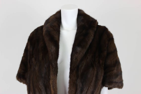 Vintage Brown Fur Stole Medium Length Snap Closure - image 3