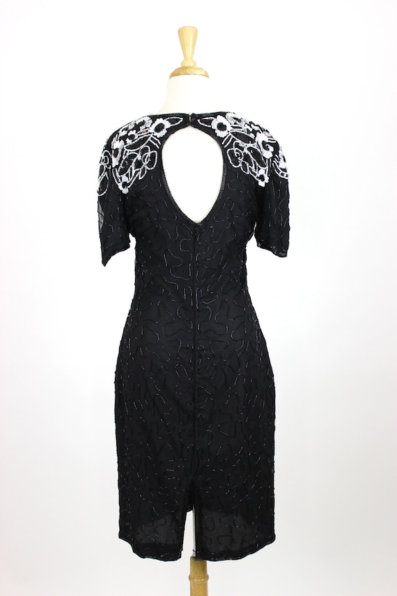 Vintage Sequin Dress White Black - image 5