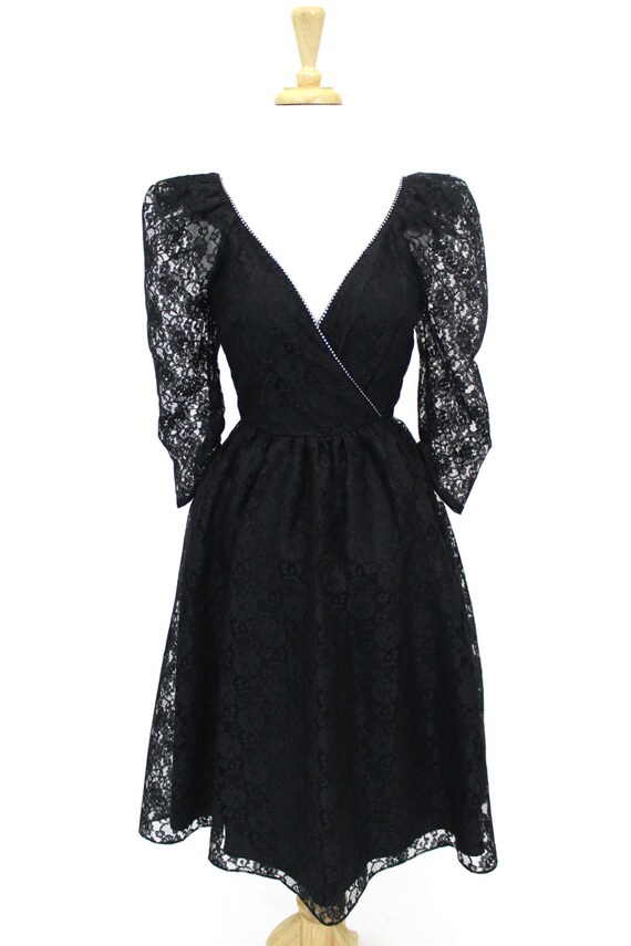 Black Lace Dress Rhinestones - image 2