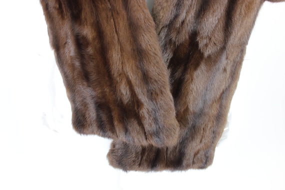 Vintage Brown Fur Stole Medium Length Snap Closure - image 7