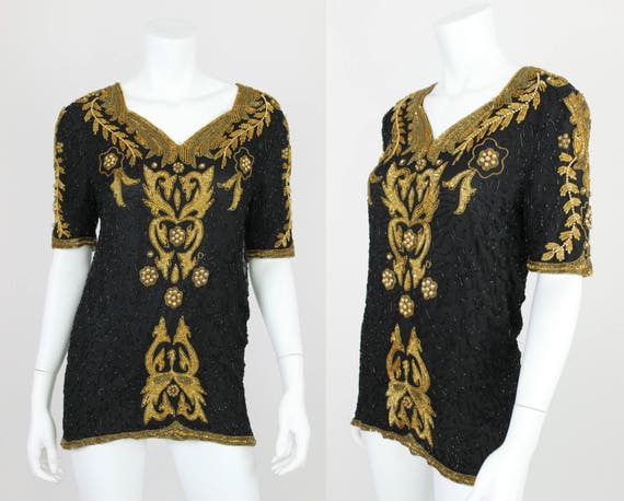 black gold sequin top