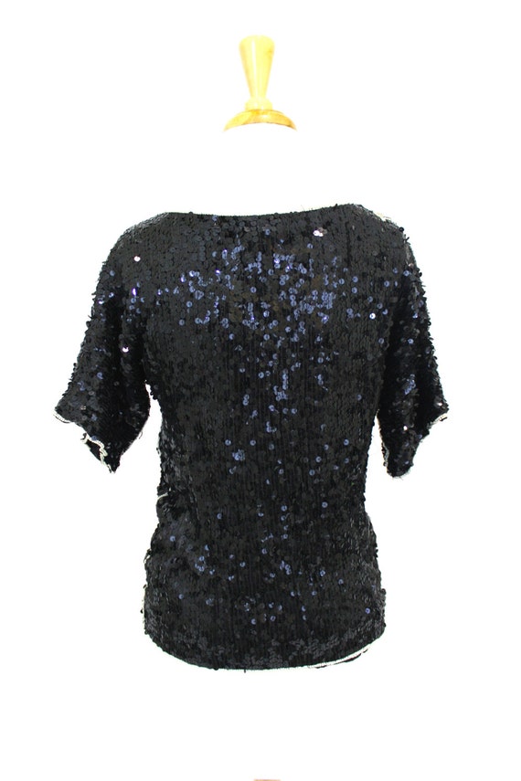 Sequin Top Vintage Black Gold - image 5