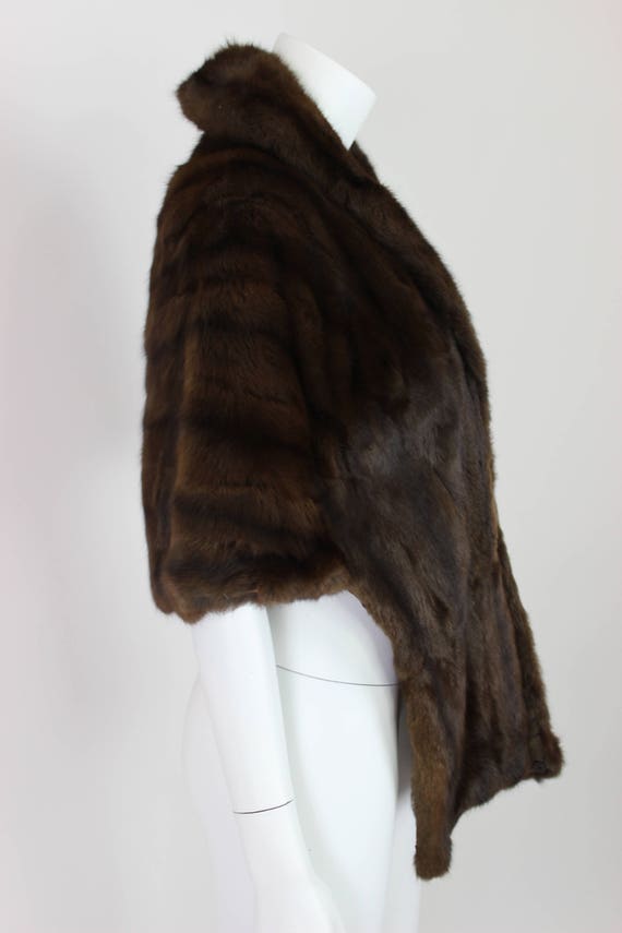 Vintage Brown Fur Stole Medium Length Snap Closure - image 4