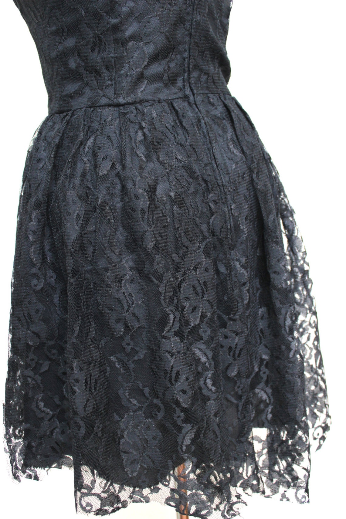 strapless black tie dress