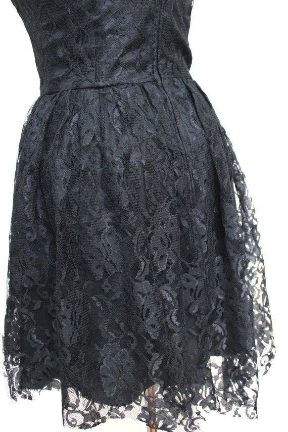 Black Lace Strapless Dress - image 5