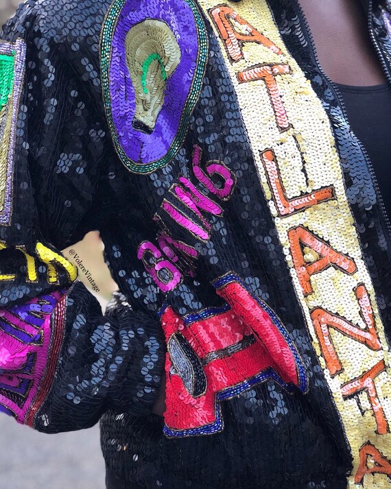 90s Sequin Bomber Jacket / 1996 Atlanta Olympics … - image 3