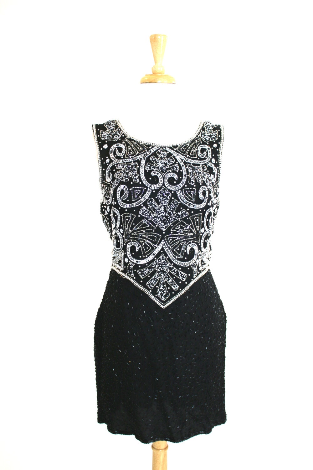 Black Sequin Mini Dress Large - Etsy