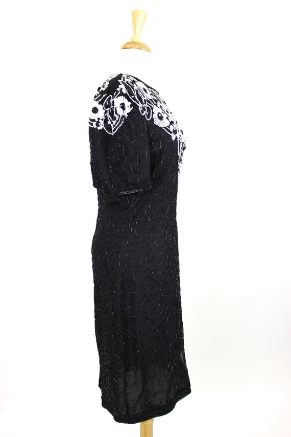 Vintage Sequin Dress White Black - image 4