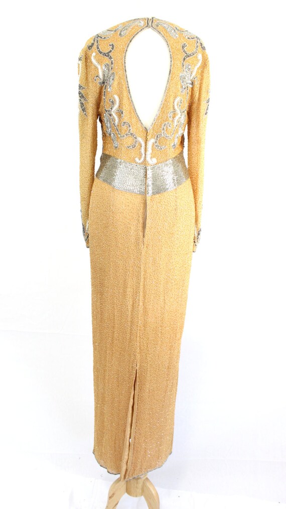 Sequin Dress HEAVY Gold Long Gown