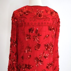 Sequin Jacket Red Vintage Medium image 5