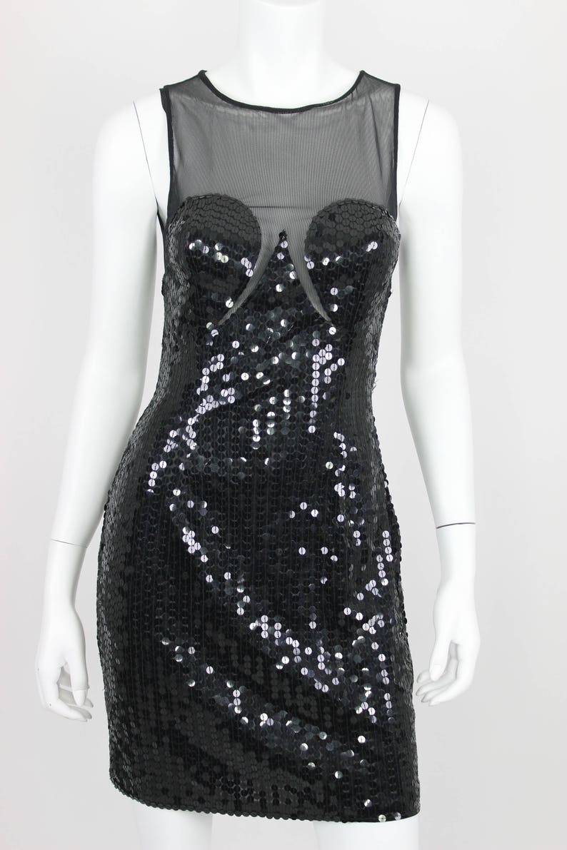 sheer sequin gown