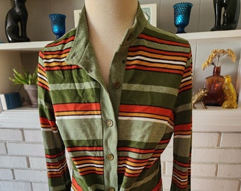 Vintage Long Sleeve Button Down Striped Blouse by trissi