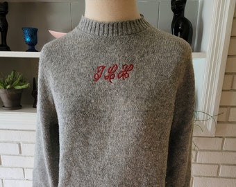 Vintage Monogrammed Long Sleeve Sweater by Jantzen