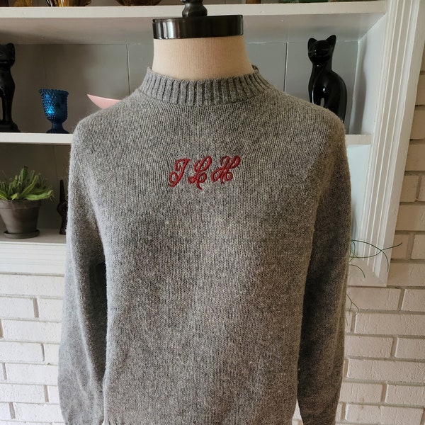 Suéter vintage de manga larga con monograma de Jantzen