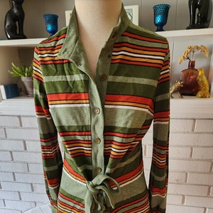 Vintage Long Sleeve Button Down Striped Blouse by trissi