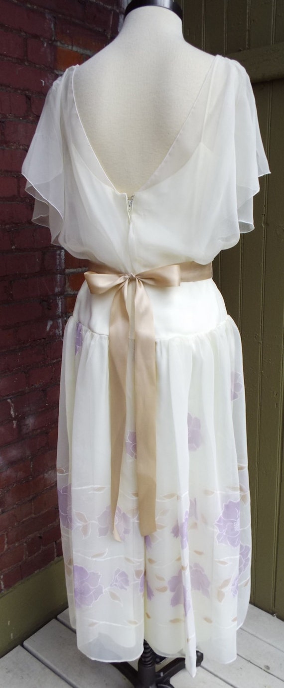 Vintage White Floral Sleeveless Dress by Bianchi - image 3